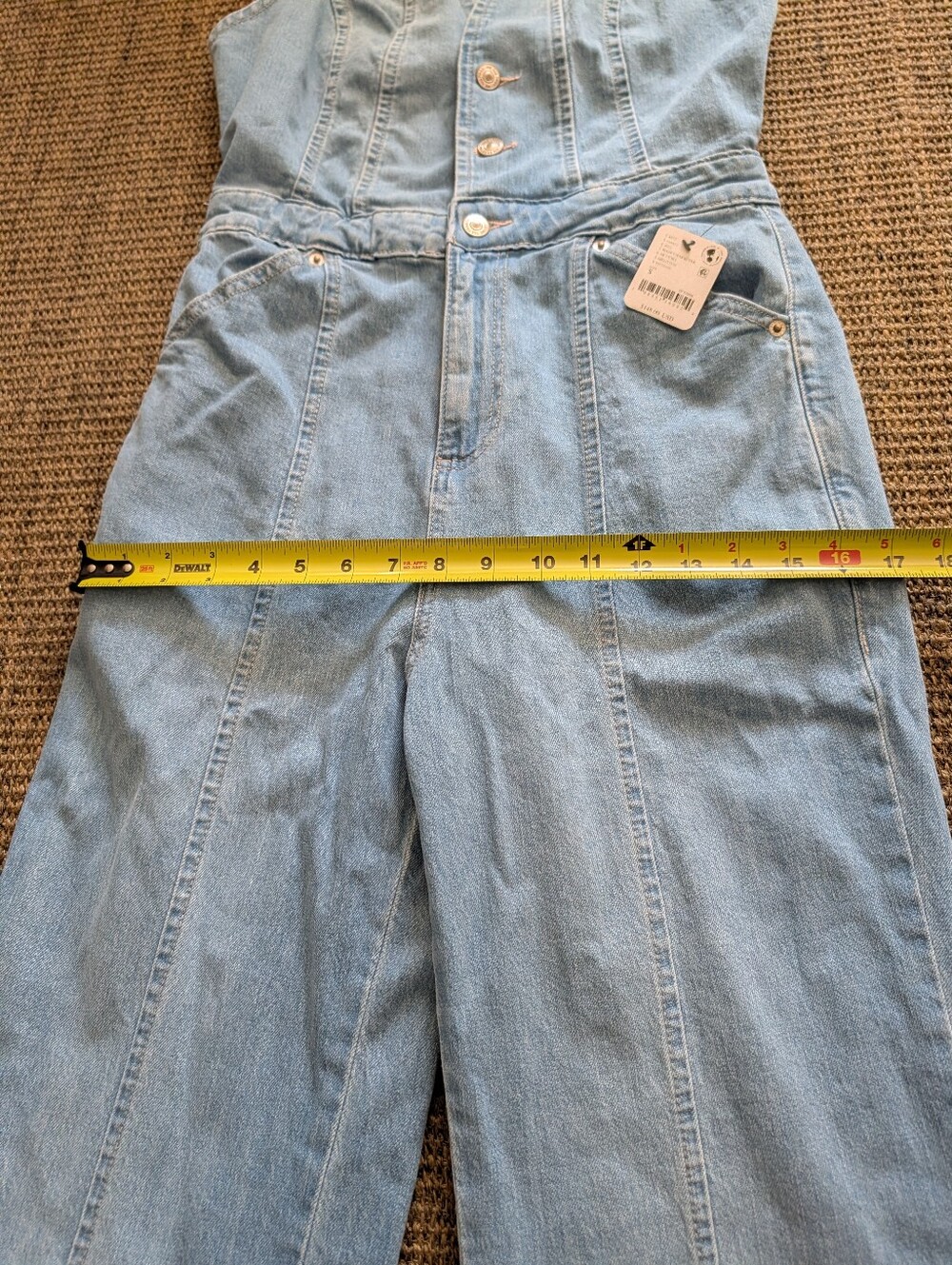 New We The Free Stratus Jumpsuit Flare Denim Festival Concert Western Sz Small - Picture 8 of 13